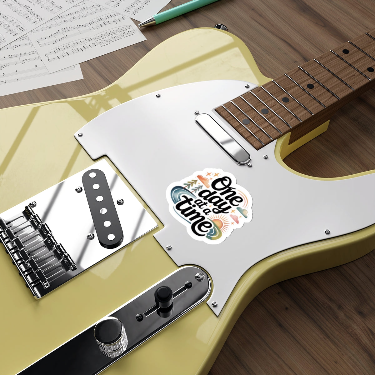 One Day at a Time Die Cut Stickers