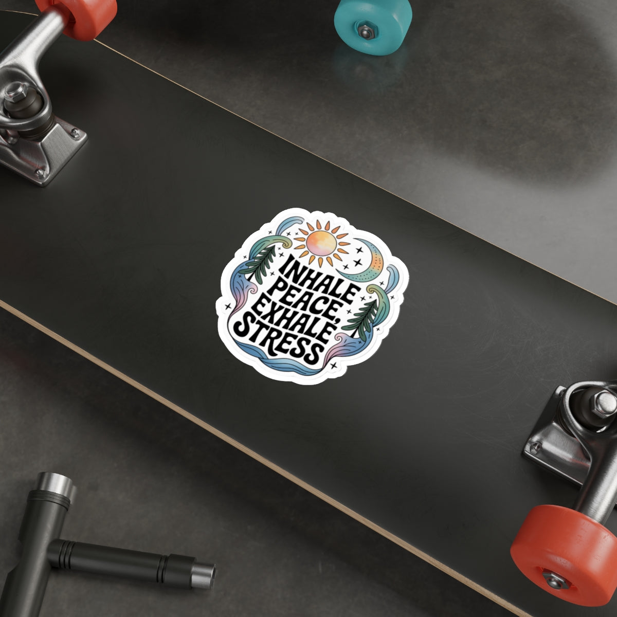 Inhale Peace Exhale Stress Die-Cut Stickers