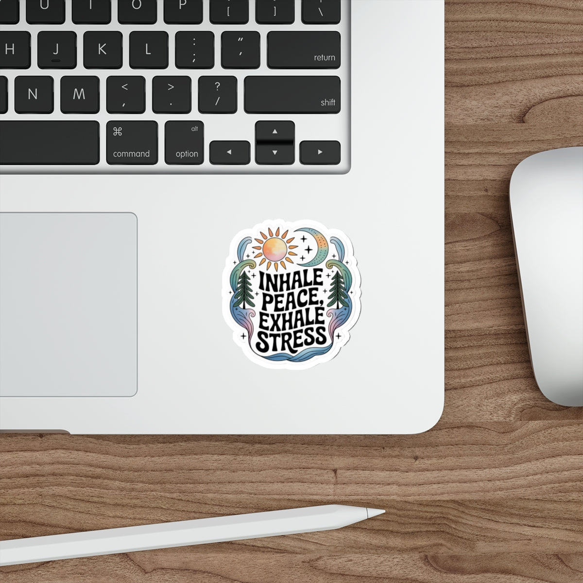 Inhale Peace Exhale Stress Die-Cut Stickers