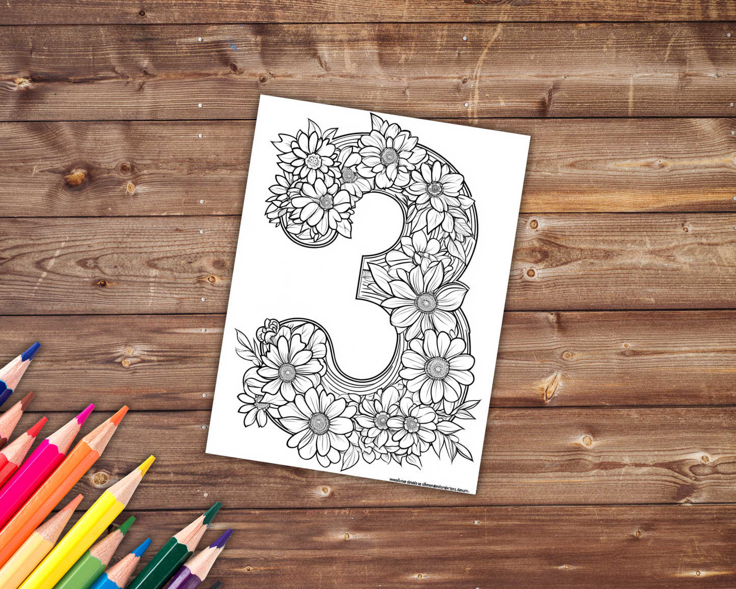 86 Alphabet and Numbers Coloring Book, Grayscale Letters Coloring Pages for Adults, Flowers, Printable PDF, Instant Download