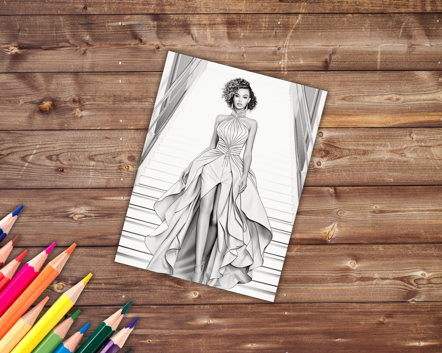 Black Queens Fashion Coloring Book, Digital Download