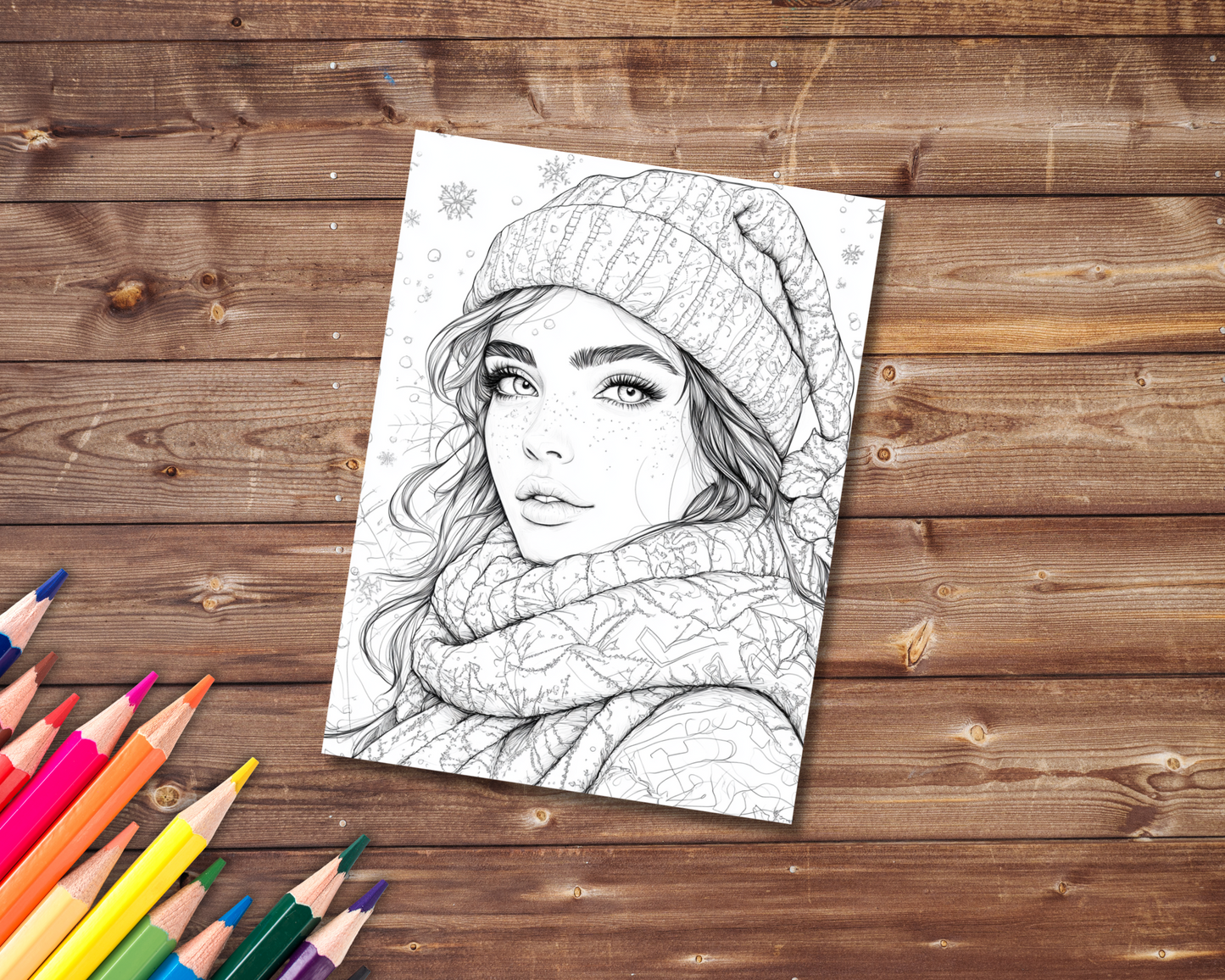 Christmas Beauties Coloring Book, Digital Download