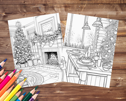 Christmas Time Coloring Book, Digital Download