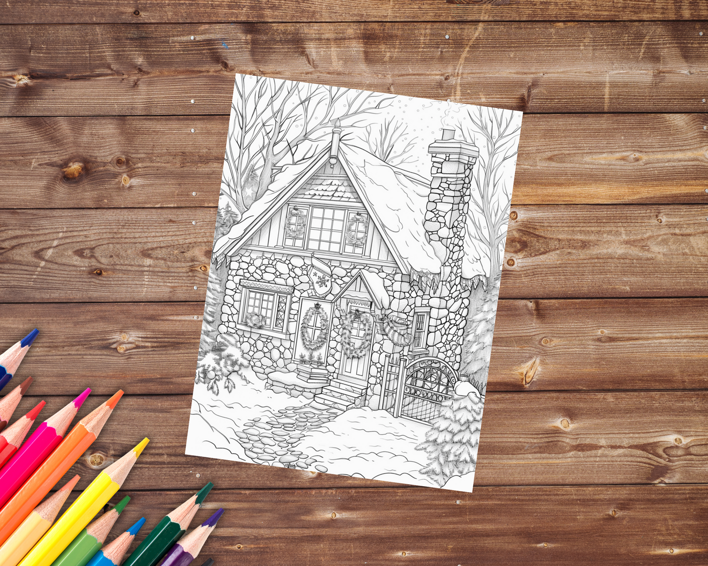 Christmas Time Coloring Book, Digital Download