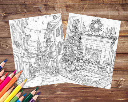 Christmas Time Coloring Book, Digital Download