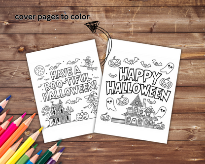 Simple Cute Kawaii Halloween Sheets for Adults and Kids, Printable PDF