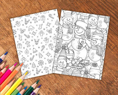 Christmas Patterns Coloring Book, Digital Download