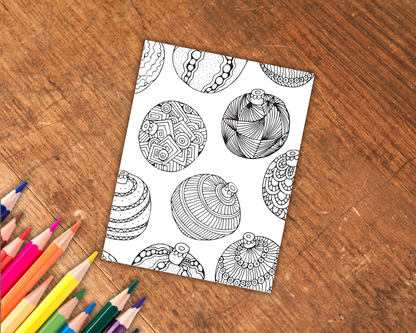 Christmas Patterns Coloring Book, Digital Download