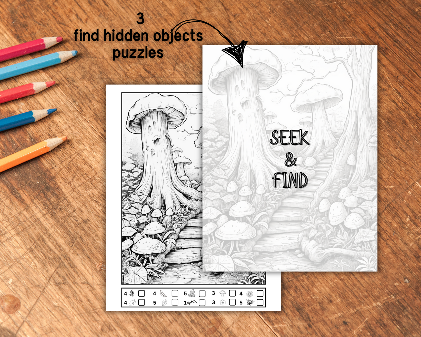 Colorable Hidden Objects Puzzle