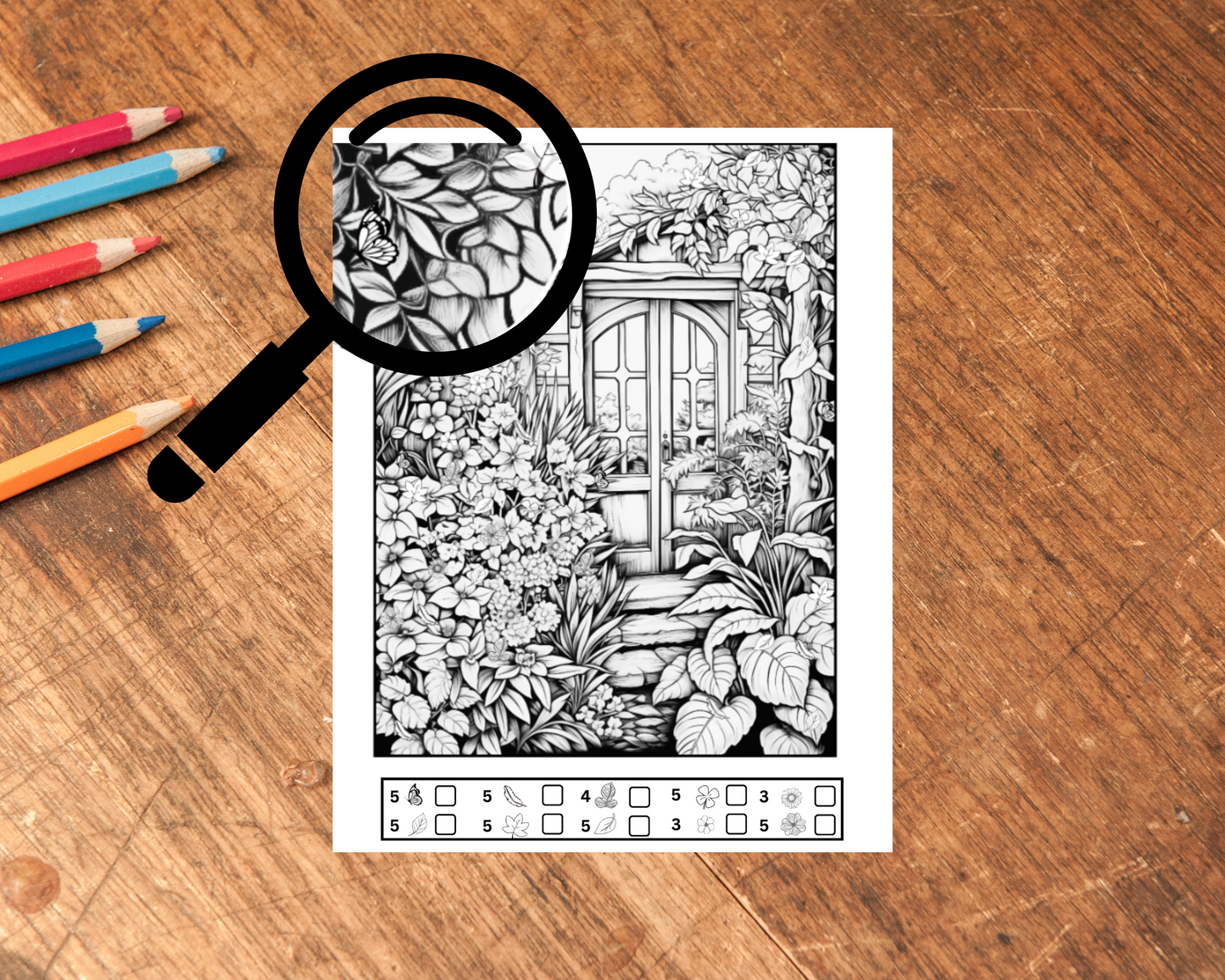 Colorable Hidden Objects Puzzle