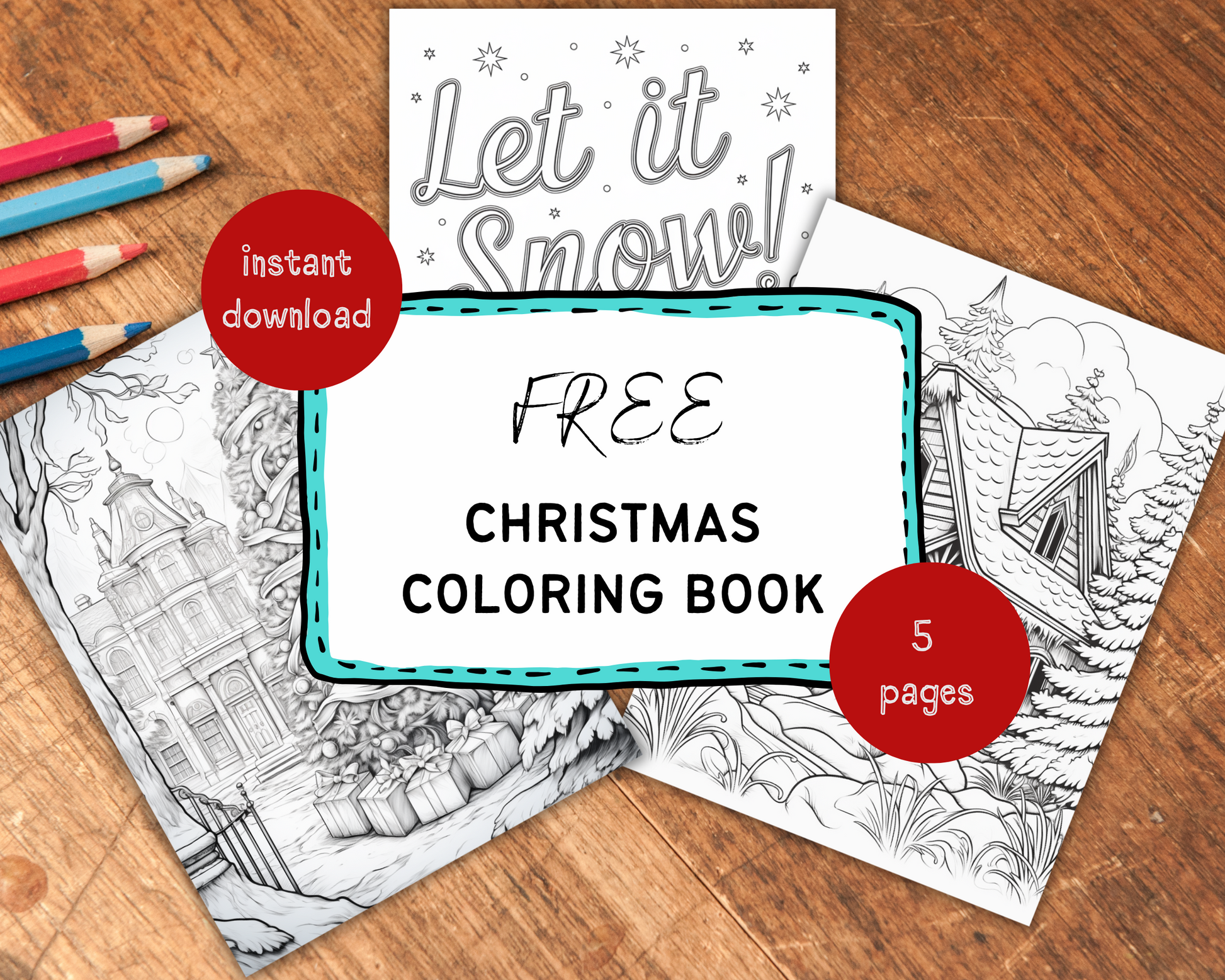 free digital christmas coloring book 