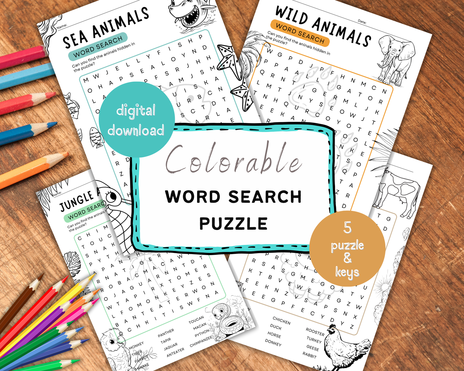 printable colorable word search puzzle