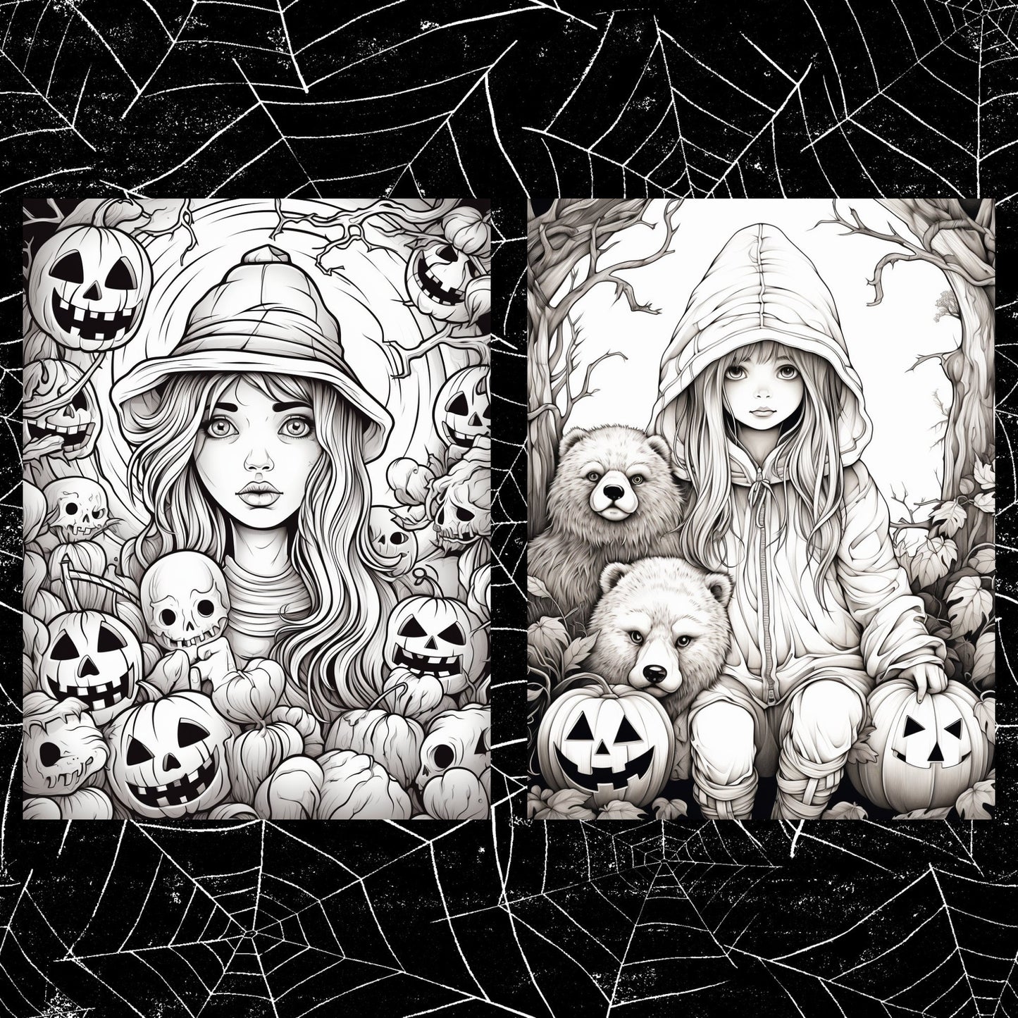 Spooky Halloween Coloring Book, Digital Download