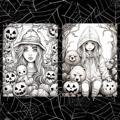 Spooky Halloween Coloring Book, Digital Download