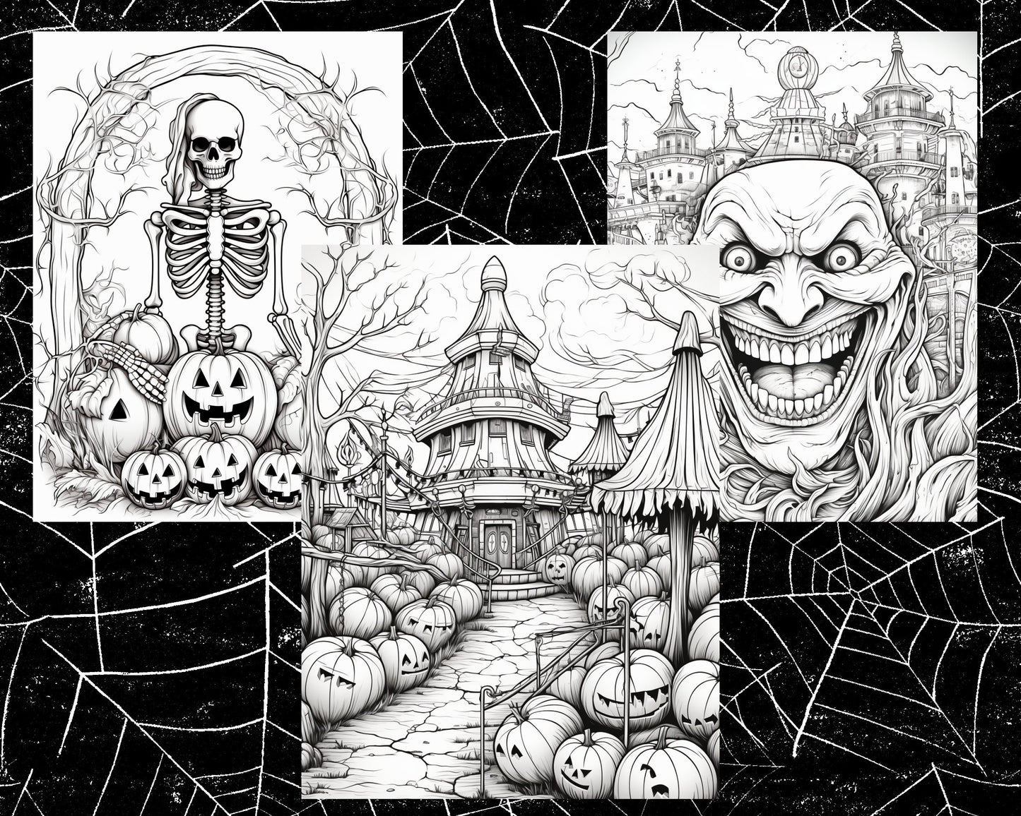 Spooky Halloween Coloring Book, Digital Download