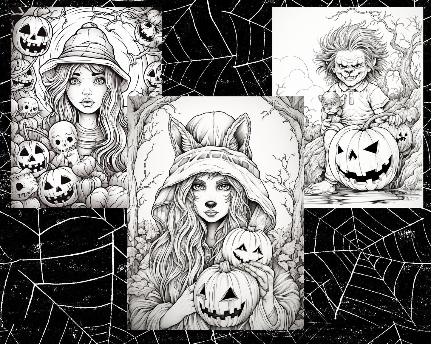 Spooky Halloween Coloring Book, Digital Download