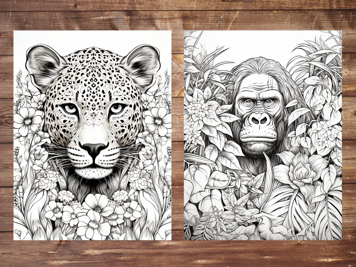 Majestic Animals Coloring Book, Digital Download