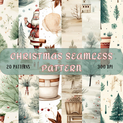 christmas seamless pattern digital download