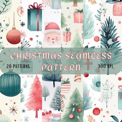 christmas seamless pattern digital download