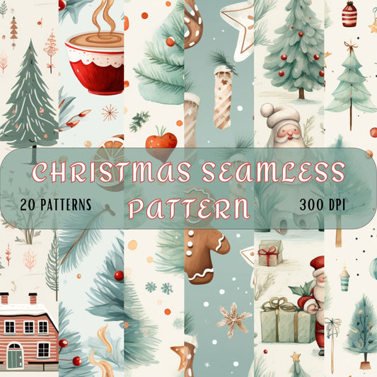 christmas seamless patterns digital download