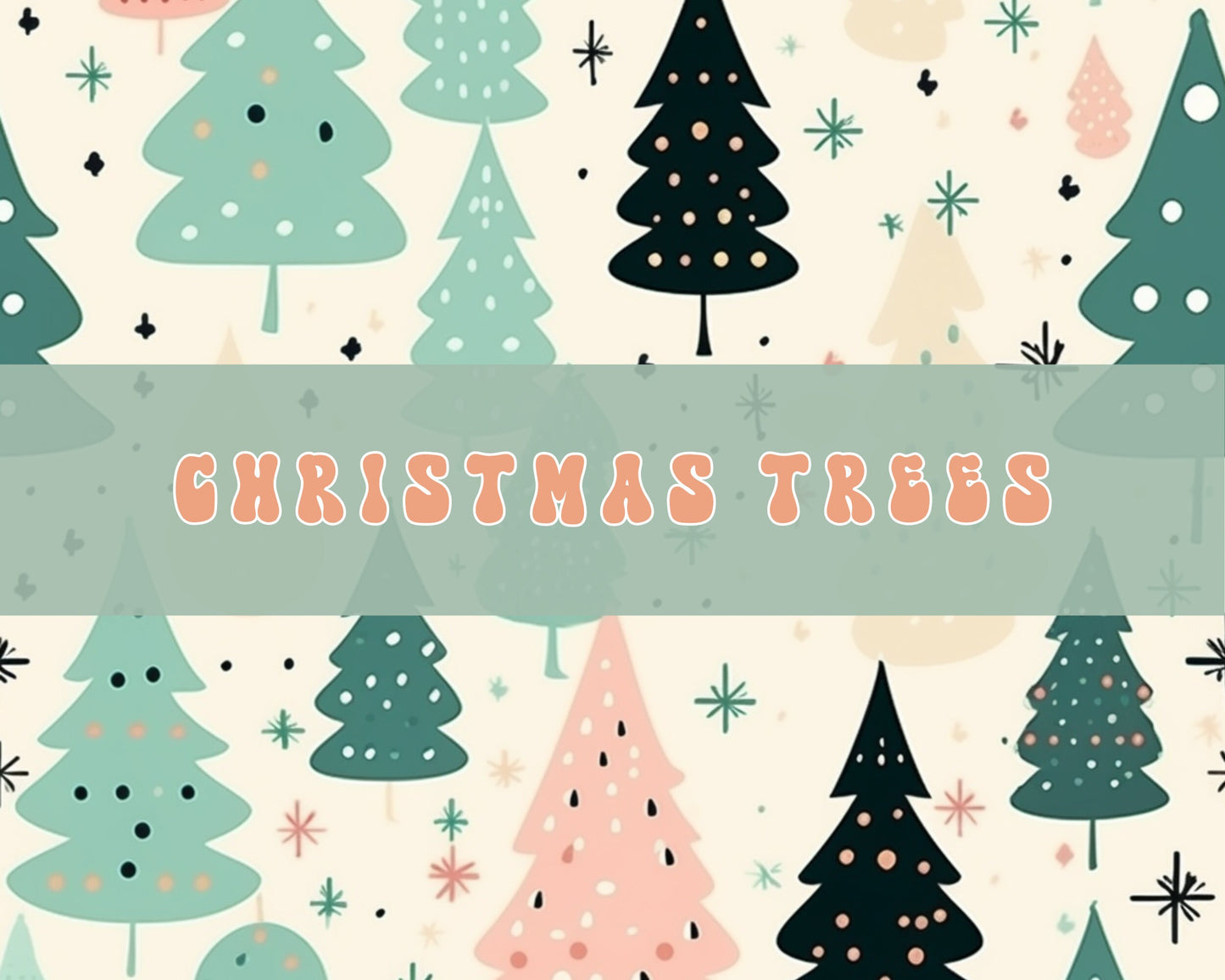 Pastel Christmas Tree Seamless Patterns, Digital Download