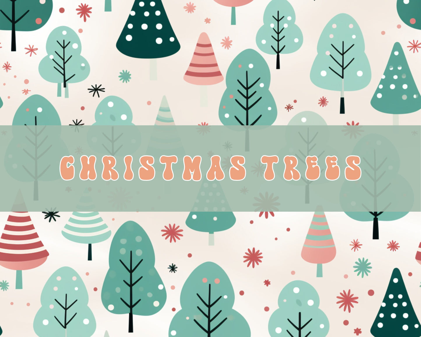 Pastel Christmas Tree Seamless Patterns, Digital Download