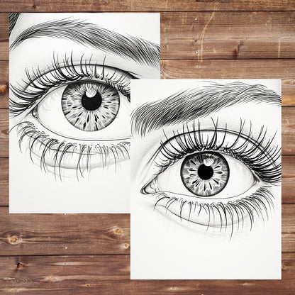 Eyes of Elegance Coloring Book, Digital Download