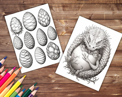 Dragon Eggs Coloring Book, Digital Download