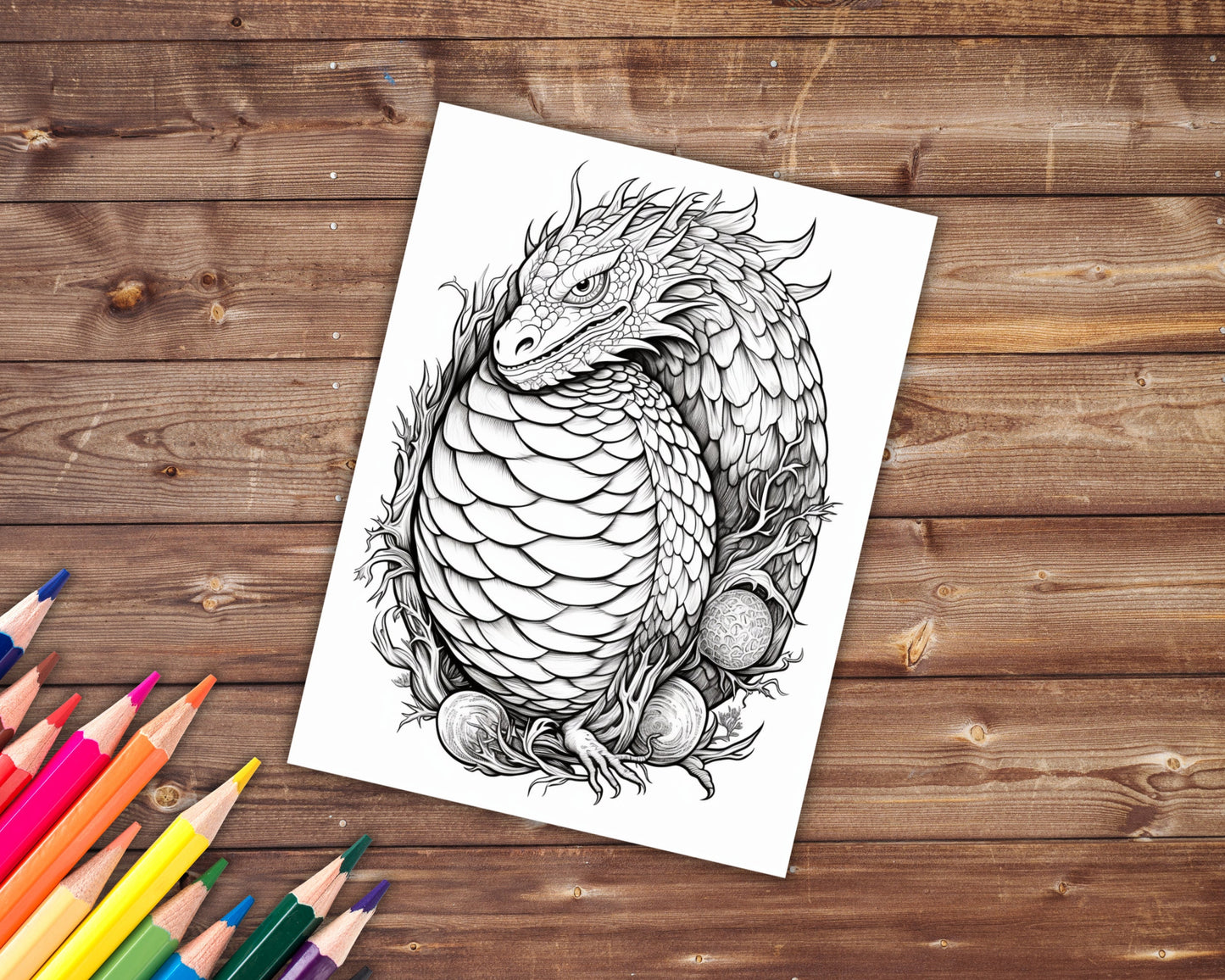 Dragon Eggs Coloring Book, Digital Download