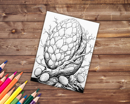 Dragon Eggs Coloring Book, Digital Download