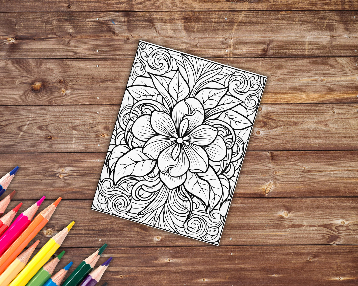 Floral Patterns Coloring Book, Digital Download