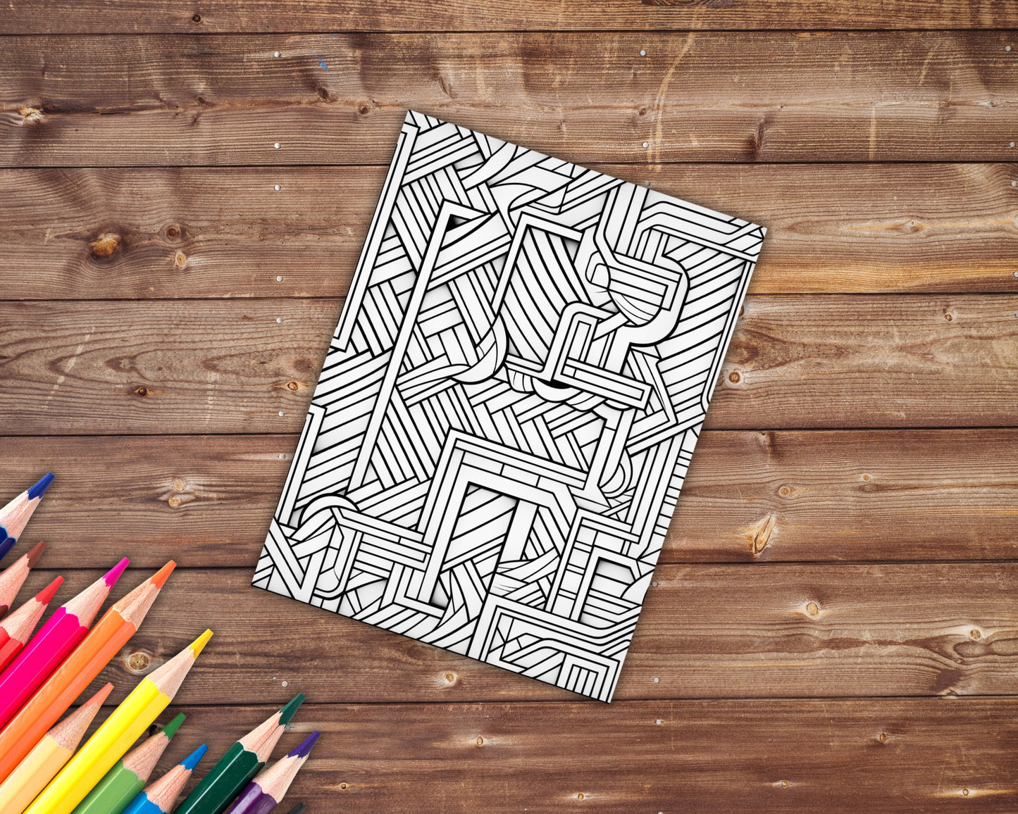 Abstract Patterns Coloring Book for Stress Relief, Digital Download