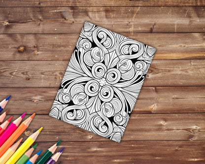 Abstract Patterns Coloring Book, Digital Download