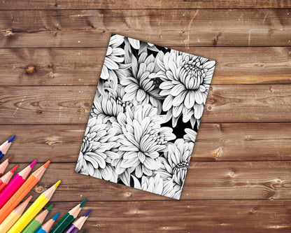 Seamless Flower Patterns Coloring Book, Digital Download