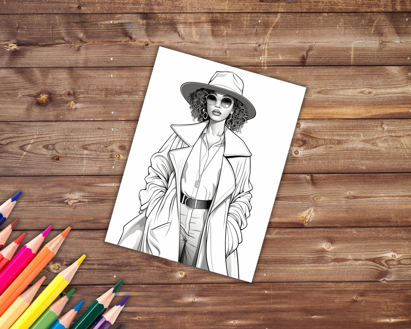 Black Queens Fashion Coloring Book, Digital Download