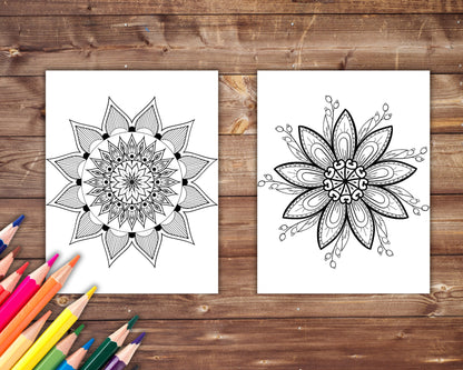 Zen Mandalas Coloring Book, Digital Download