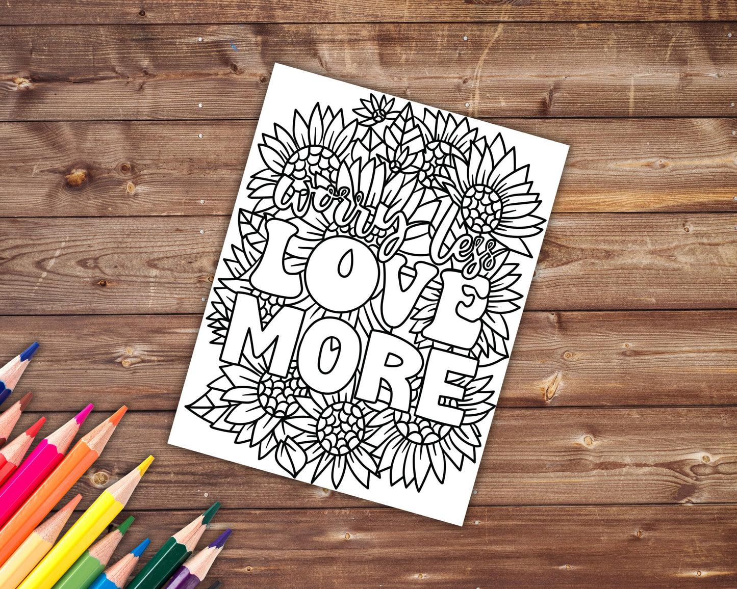 Positive Affirmations Coloring Book, Digital Download