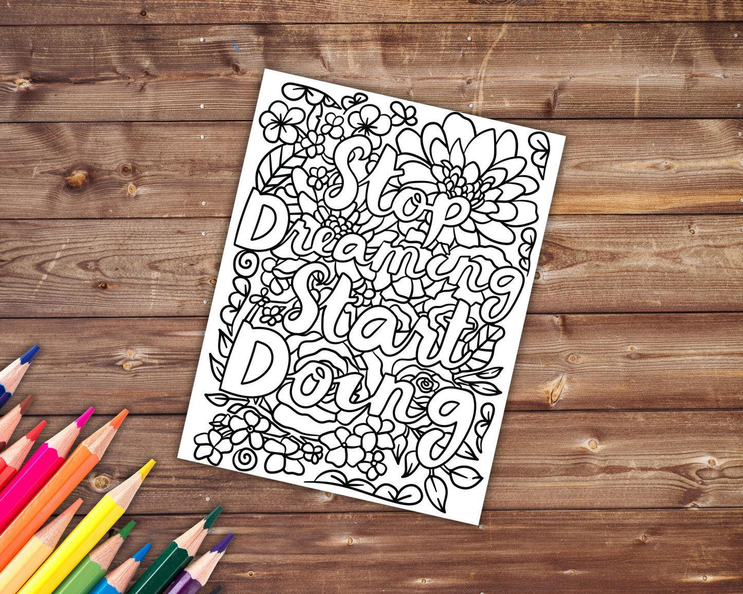 Positive Affirmations Coloring Book, Digital Download