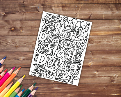 Positive Affirmations Coloring Book, Digital Download