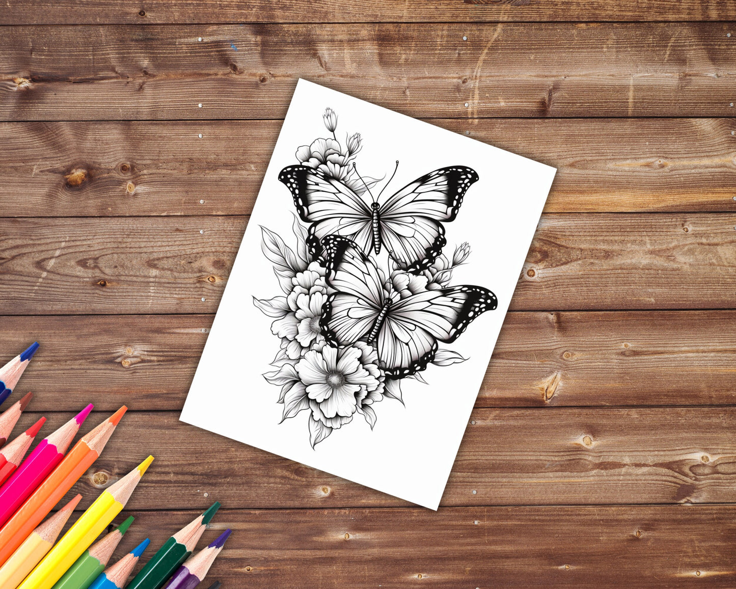 Butterfly Blooms Coloring Book, Digital Download