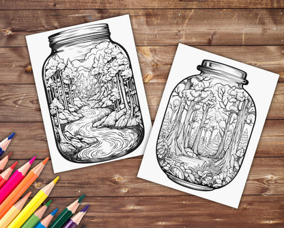 Forest in a Jar Coloring Book, Digital Download