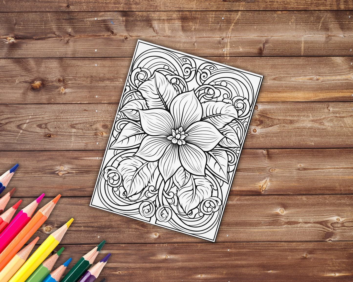 Floral Patterns Coloring Book, Digital Download