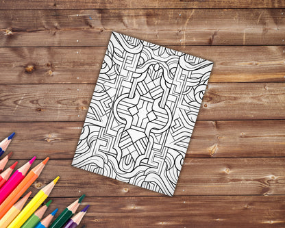 Abstract Patterns Coloring Book for Stress Relief, Digital Download