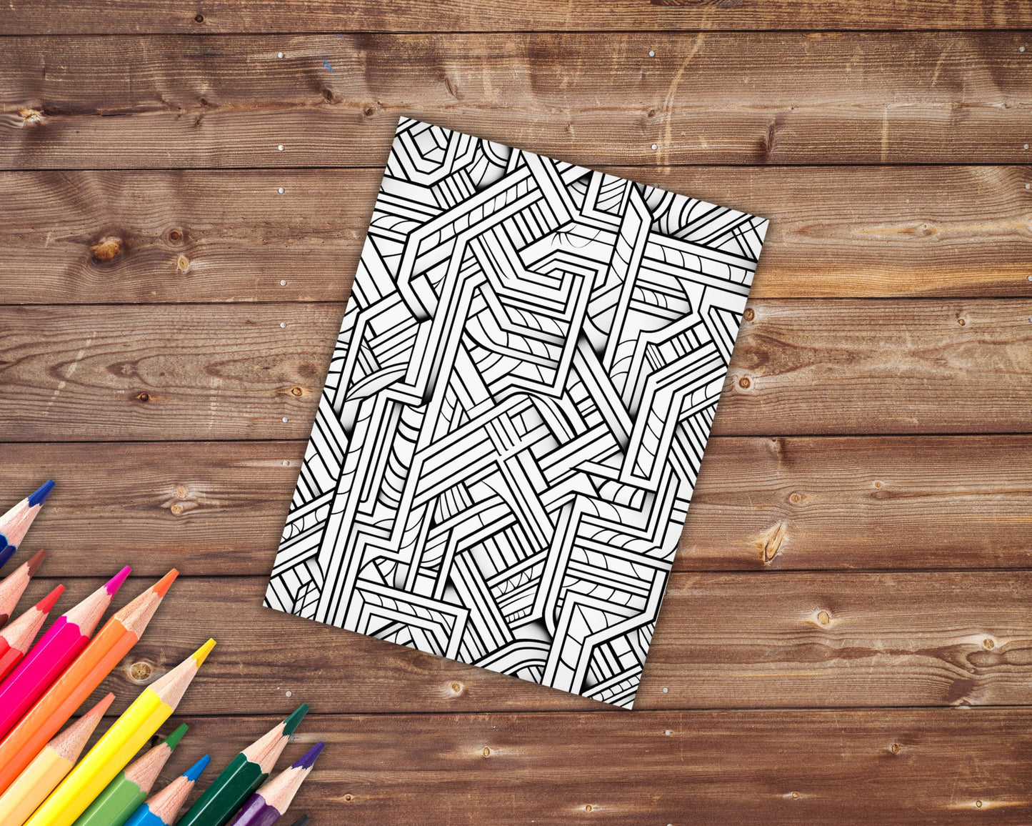 Abstract Patterns Coloring Book for Stress Relief, Digital Download