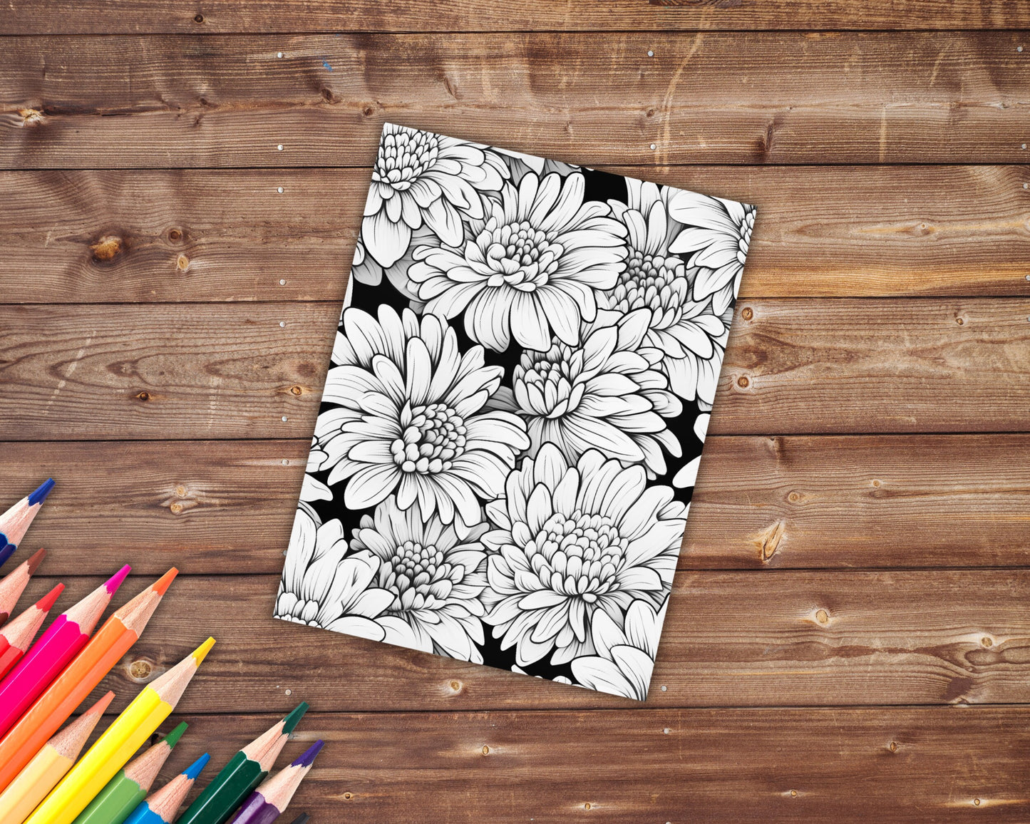 Seamless Flower Patterns Coloring Book, Digital Download