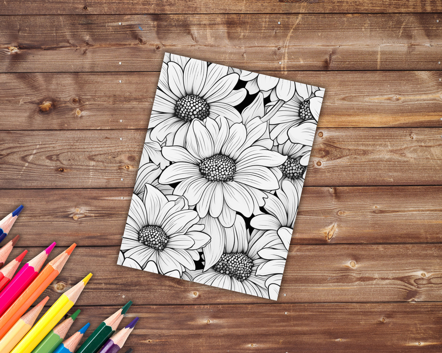 Seamless Flower Patterns Coloring Book, Digital Download