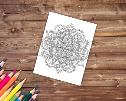 Zen Mandalas Coloring Book, Digital Download