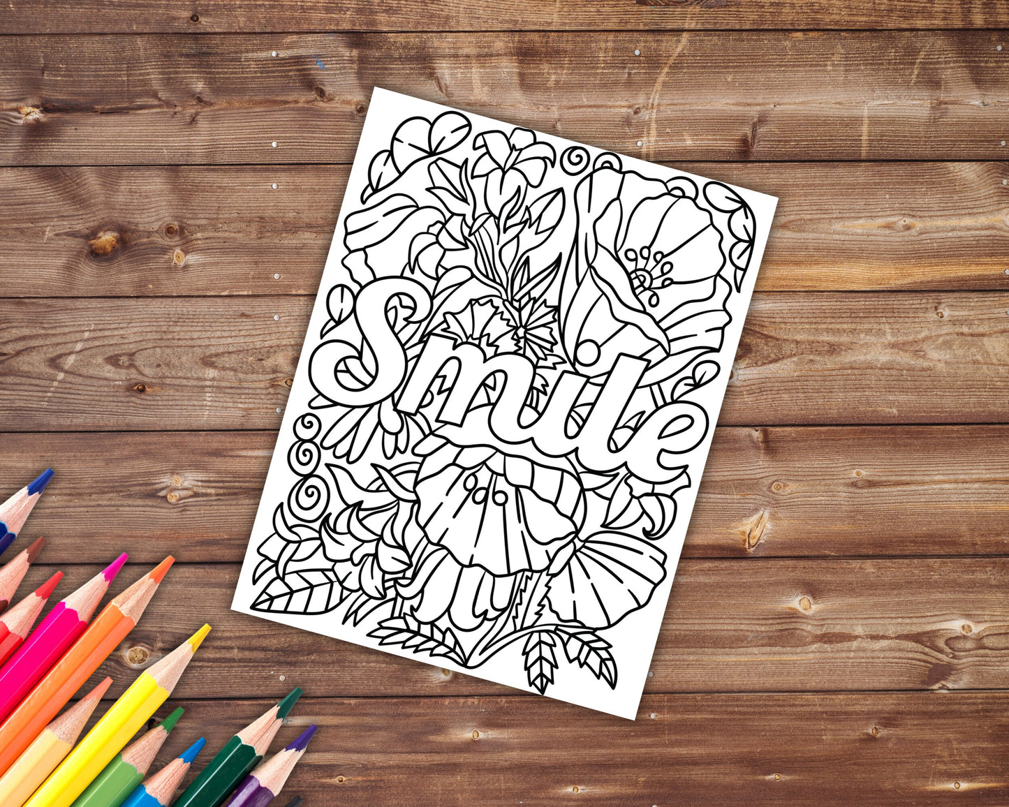 Positive Affirmations Coloring Book, Digital Download