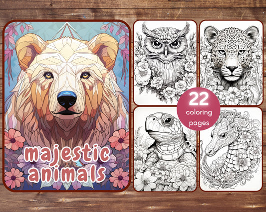 majestic animals coloring book