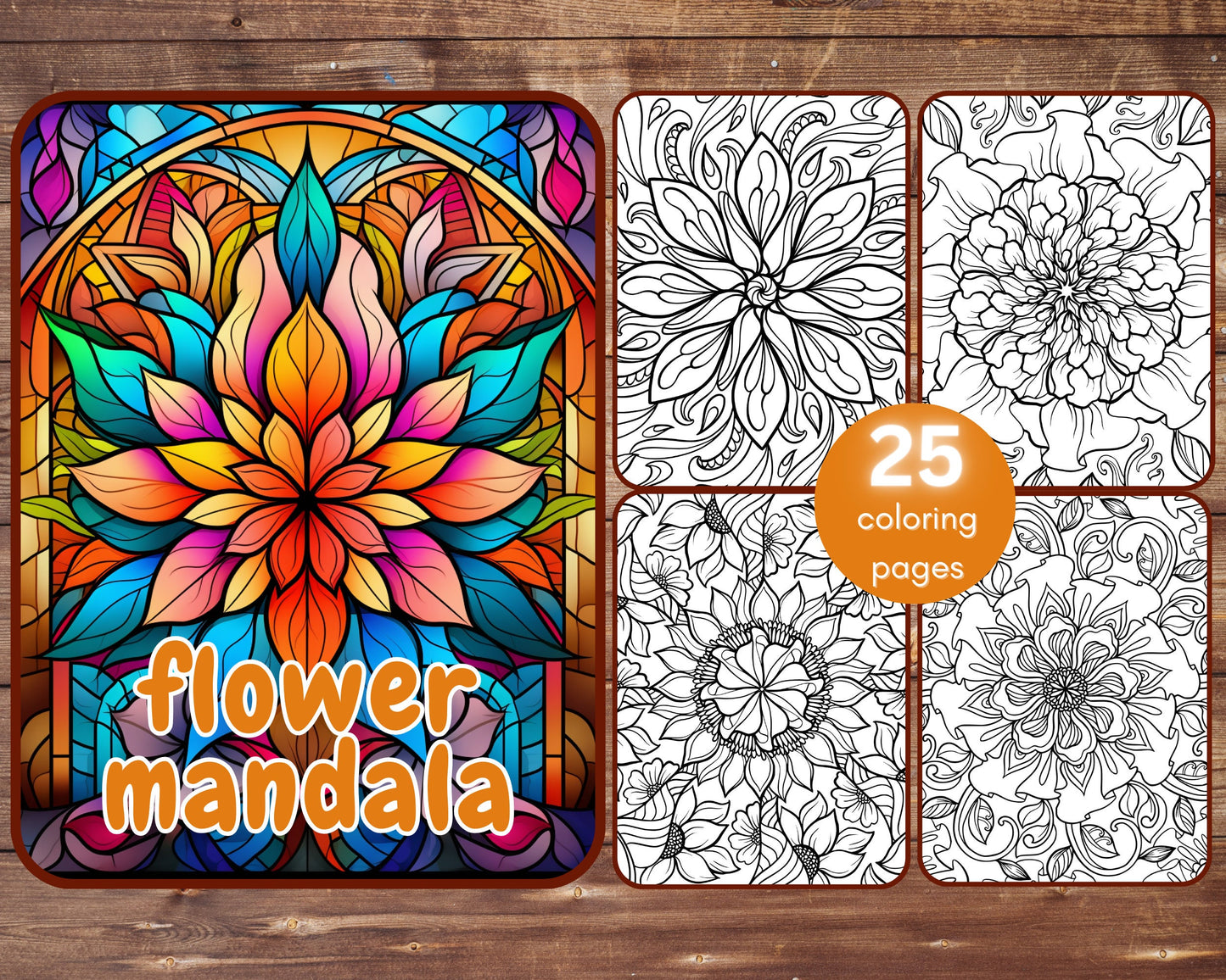 flower mandala coloring book